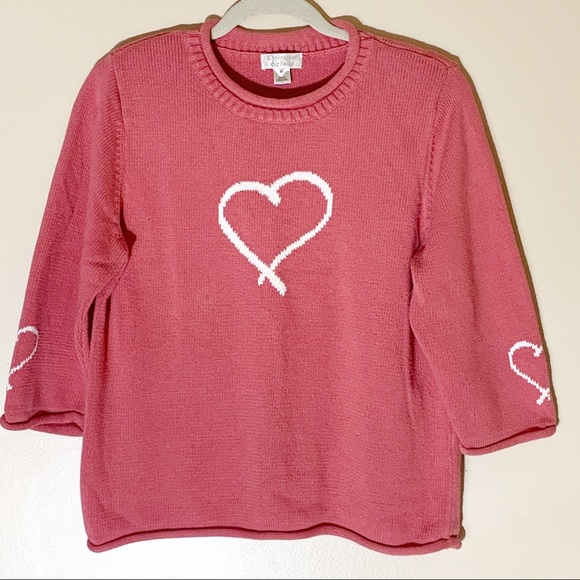 Christopher & Banks | Rolled Collar Heart Sweater - Picture 6 of 6